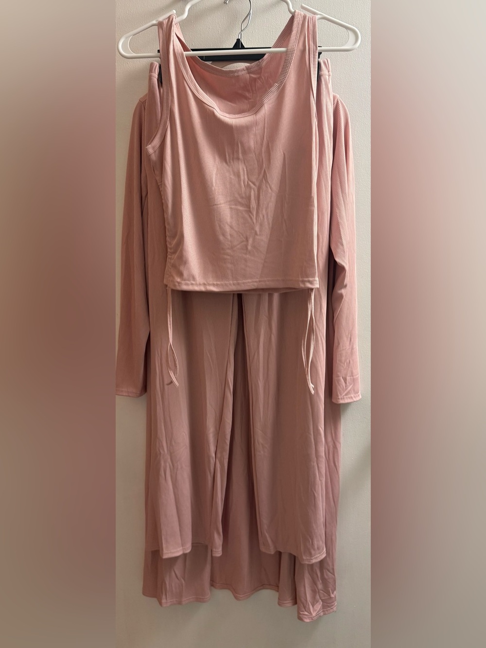 Women's Ribbed Lounge 3 piece Set in Dusty Rose